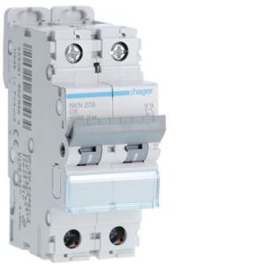  Disjoncteur 2P 10/15kA C-6A 2M 