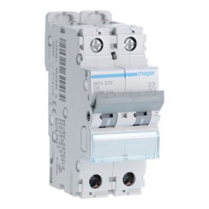  Disjoncteur 2P 10/15kA C-6A 2M 