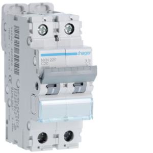  Disjoncteur 2P 10/15kA C-20A 2 