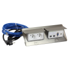  POPUP INOX 1PC+2RJ45+1VGA+JCK 